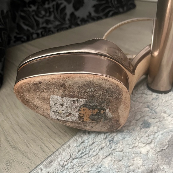 Maple 125 Ballet Pink Liquid Mirror Leather Platform Pumps.jimmy Choo!size 40 - Picture 6 of 9